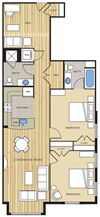 2 Bed2 Bath Den 1060sf Floor Plan 2 Bed2 Bath Den 1060sf Floor Plan at Clayborne Apartments, Virginia